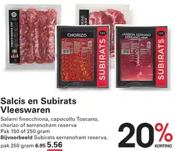 Sligro Salcis en Subirats Vleeswaren aanbieding