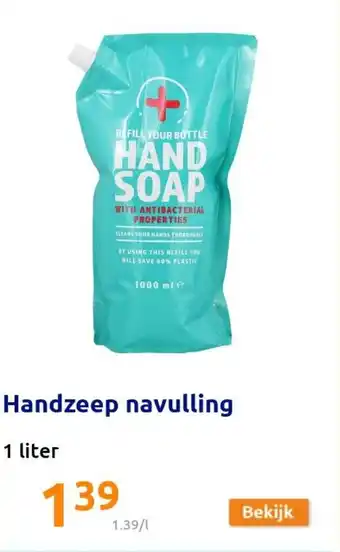 Action Handzeep navulling 1L aanbieding