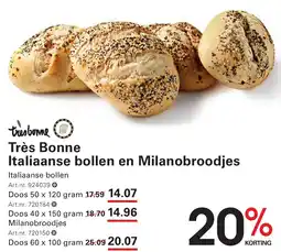 Sligro Très Bonne Italiaanse bollen en Milanobroodjes aanbieding