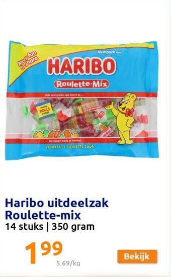 Action Haribo uitdeelzak Roulette-mix 350g aanbieding