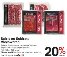 Sligro Salcis en Subirats Vleeswaren aanbieding