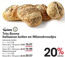 Sligro Très Bonne Italiaanse bollen en Milanobroodjes aanbieding