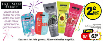 Kruidvat 2 x Revitalizing Pomegranate Peel-Off Gel masker 175ml aanbieding