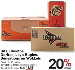 Sligro Bits, Cheetos, Doritos, Lay's Bugles, Sensations en Wokkels aanbieding