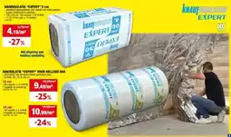 Hubo Knauf Insulation Expert dakisolatie glaswol spijkerflens 590x60x15 cm R3,75 3,54m² aanbieding