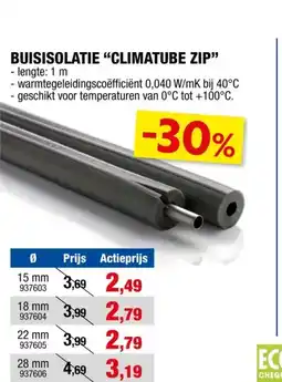 Hubo BUISISOLATIE CLIMATUBE ZIP aanbieding