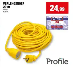 Hubo Profile Verlengsnoer 20m 3G 1,5mm² geel aanbieding