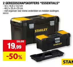 Hubo Stanley Essential Toolbox gereedschapskoffer 2 stuks aanbieding