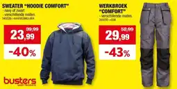 Hubo Busters Hoody Comfort sweater capuchon M blauw aanbieding