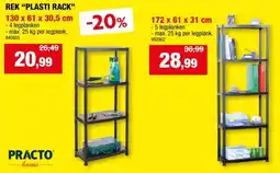 Hubo Practo Home Plasti Rack opbergrek 130x61x30,5 cm kunststof aanbieding