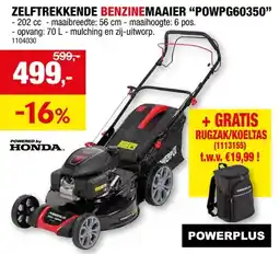 Hubo Powerplus POWPG60350 benzine grasmaaier zelftrekkend 202cc 56cm aanbieding