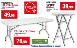 Hubo Garden Plus Apero bartafel 80cm grijs/wit aanbieding
