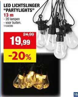 Hubo Partylights 20 lampen 13m aanbieding