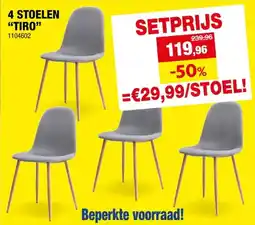 Hubo Tiro eetkamerstoel 45x55x85 cm grijs 4 stuks aanbieding