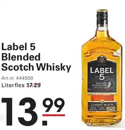 Sligro Label 5 Blended Scotch Whisky aanbieding