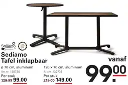 Sligro Sediamo Tafel inklapbaar aanbieding