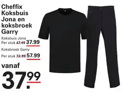 Sligro Cheffix Koksbuis Jona en koksbroek Garry aanbieding