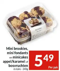 Intermarché Mini brookies, mini fondants en minicakes appel/karamel of bosvruchten aanbieding