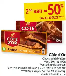 Intermarché Côte d'Or Chocoladetabletten aanbieding