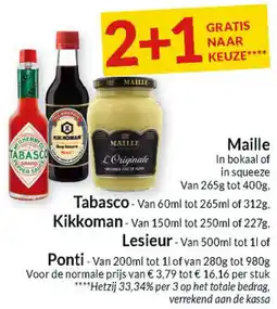Intermarché Maille, Tabasco, kikkiman, Lesieur of Ponti aanbieding
