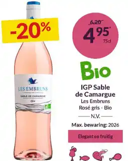 Intermarché IGP Sable de Camargue Les Embruns Rosé gris - Bio aanbieding