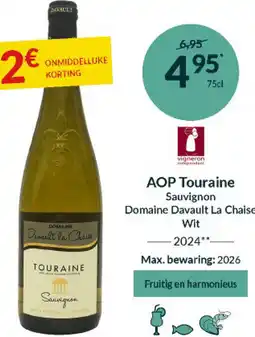 Intermarché AOP Touraine Sauvignon Domaine Davault La Chaise Wit aanbieding