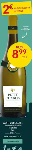 Intermarché AOP Petit Chablis Union des viticulteurs de Chablis Wit aanbieding