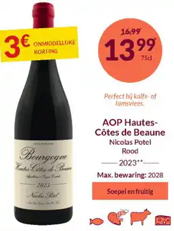 Intermarché AOP Hautes- Côtes de Beaune Nicolas Potel Rood 2023 aanbieding