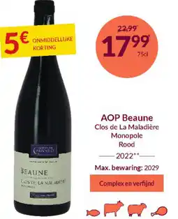 Intermarché AOP Beaune Clos de La Maladière Monopole Rood 2022 aanbieding