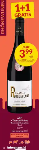 Intermarché AOP Côtes-du-Rhône Réserve de Roqueplane Rood 2024 aanbieding