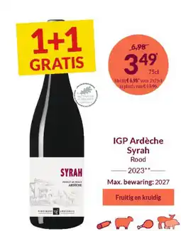 Intermarché IGP Ardèche Syrah Rood 2023 aanbieding