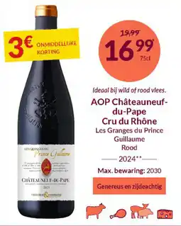 Intermarché AOP Châteauneuf du-Pape Cru du Rhône Les Granges du Prince Guillaume Rood 2024 aanbieding