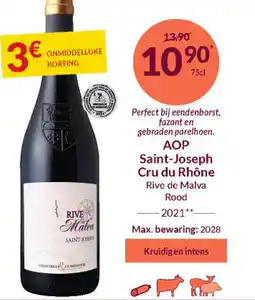 Intermarché AOP Saint-Joseph Cru du Rhône Rive de Malva Rood 2021 aanbieding