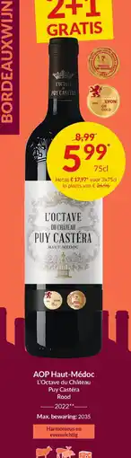 Intermarché AOP Haut-Médoc L'Octave du Château Rood 2022 aanbieding