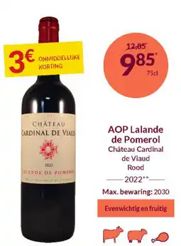 Intermarché AOP Lalande de Pomerol Château Cardinal de Viaud Rood 2022 aanbieding