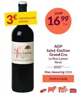 Intermarché AOP Saint-Émilion Grand Cru La fleur Laroze Rood 2020 aanbieding