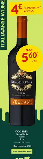 Intermarché DOC Sicilia Nero d'Avola Vezzani Rood 2024 aanbieding