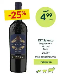 Intermarché IGT Salento Negroamaro Vezzani Rood 2023 aanbieding