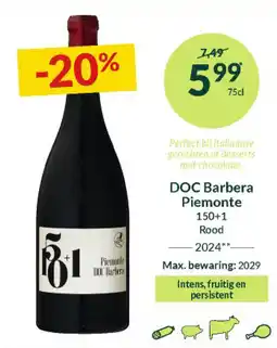 Intermarché DOC Barbera Piemonte 150+1 Rood 2024 aanbieding