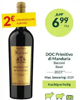 Intermarché DOC Primitivo di Manduria Bacconi Rood 2023 aanbieding