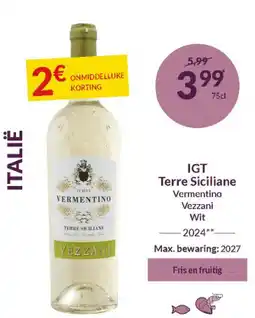 Intermarché IGT Terre Siciliane Vermentino Vezzani Wit 2024 aanbieding