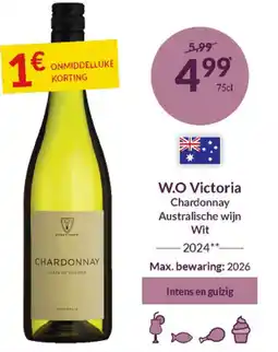 Intermarché W.O Victoria Chardonnay Australische wijn Wit 2024 aanbieding
