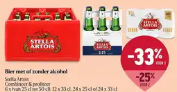 Delhaize Stella Artois Bier met of zonder alcohol aanbieding
