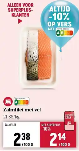 Delhaize Zalmfilet met vel aanbieding