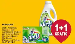 Delhaize Dreft Vloeibaar, poeder of caps Wasmiddel aanbieding