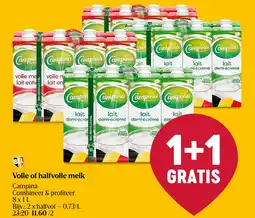 Delhaize Volle of halfvolle melk aanbieding