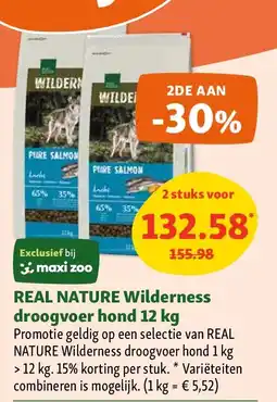Maxi Zoo REAL NATURE Wilderness droogvoer hond 12 kg aanbieding
