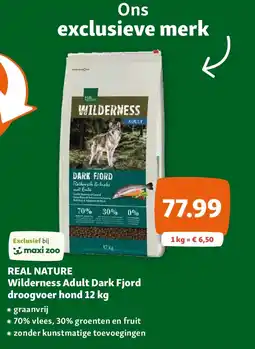 Maxi Zoo REAL NATURE Wilderness Adult Dark Fjord droogvoer hond 12 kg aanbieding