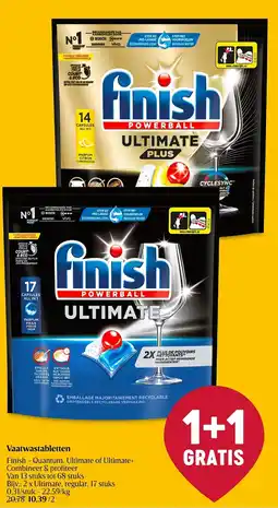 Delhaize Finish - Quantum, Ultimate of Ultimate+ Vaatwastabletten aanbieding
