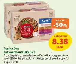 Maxi Zoo Purina One natvoer hond 10 x 85 g aanbieding